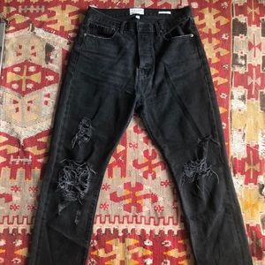 Frame Le Original Black High Waist Distressed Jeans size 29